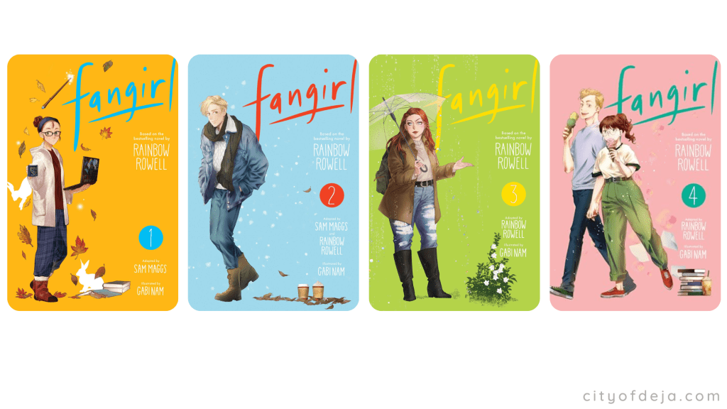 Book covers Fangirl: The Manga volumes 1-4